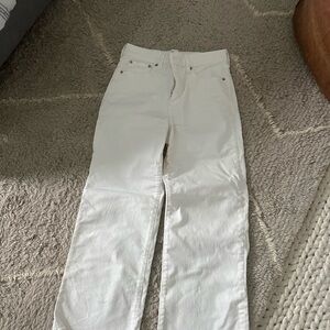 J. Crew White wide leg cropped denim